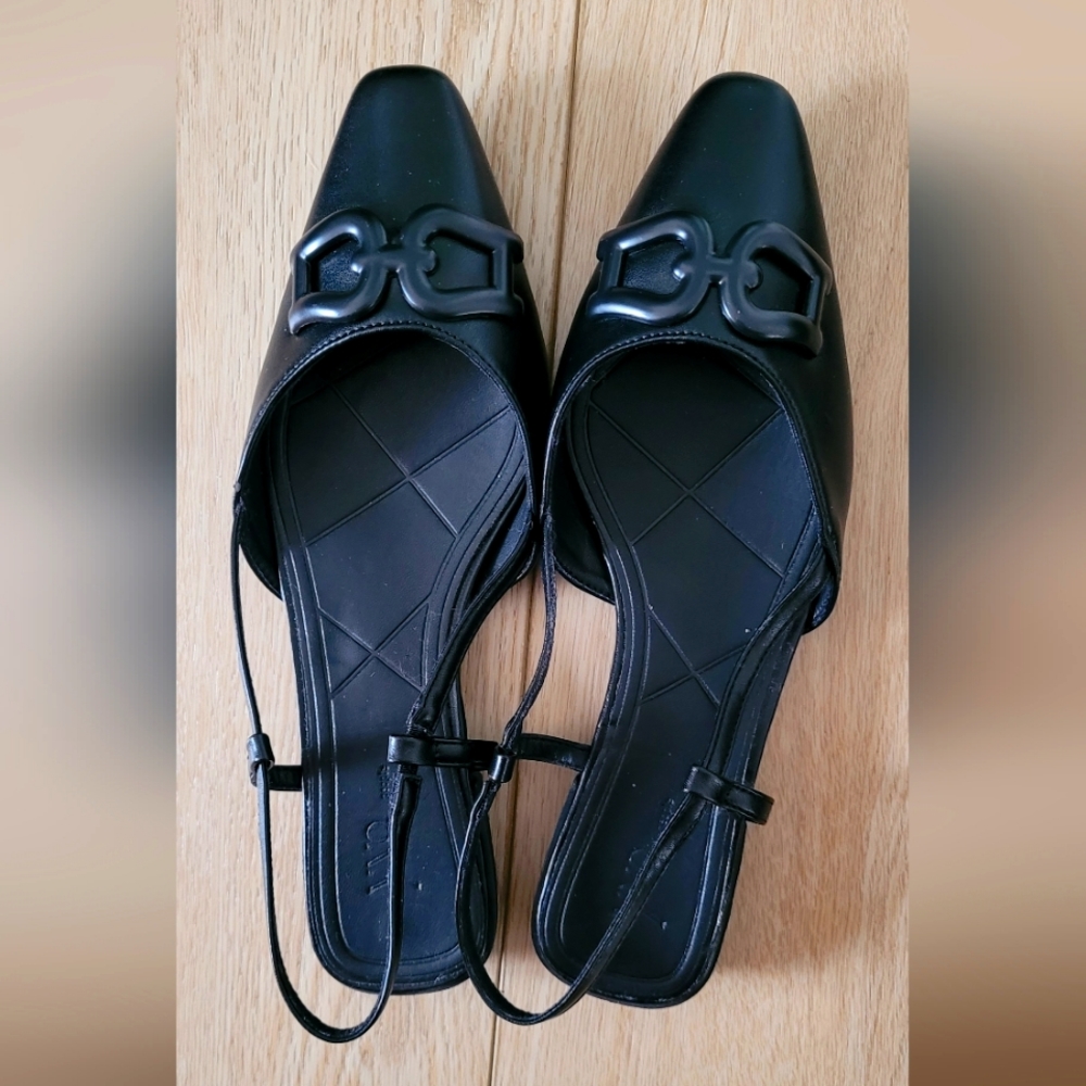 Sling back point toe flats